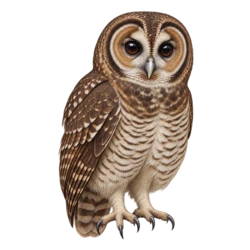 Brown Wood Owl (Strix leptogrammica) thumbnail image on AnimalDex